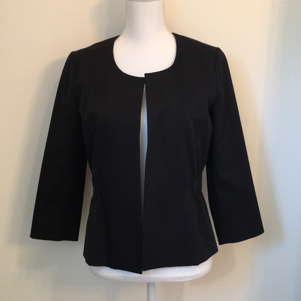 Theory Black Open-front Cropped Blazer Jacket 10